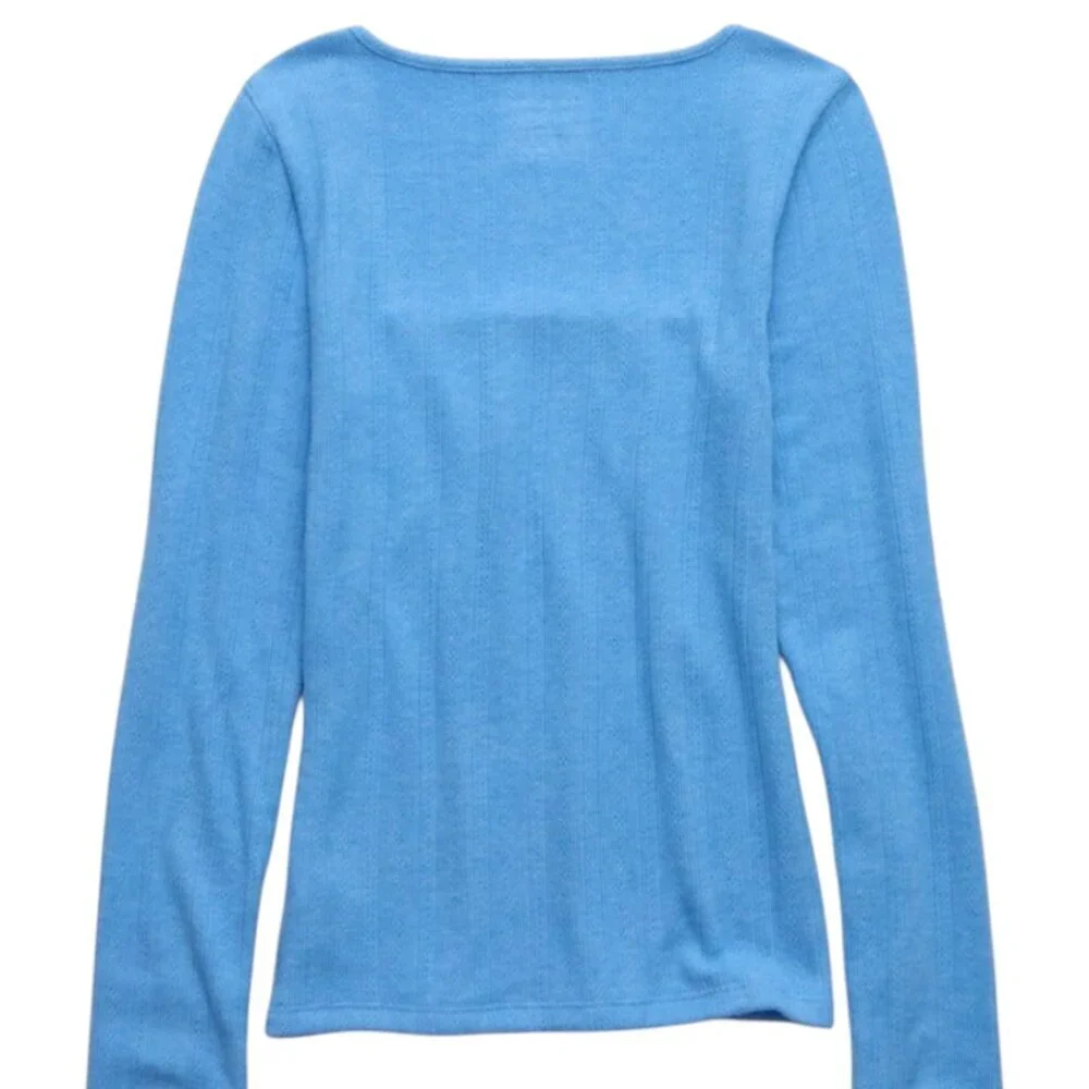NEW!!! AMERICAN EAGLE BLUE SQUARE NECK T-SHIRT - SIZE XL